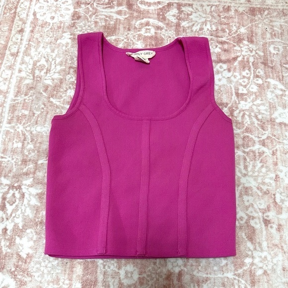 Happily Grey Tops - Fitted 💕 Cropped Corset Style Knit Tank Top